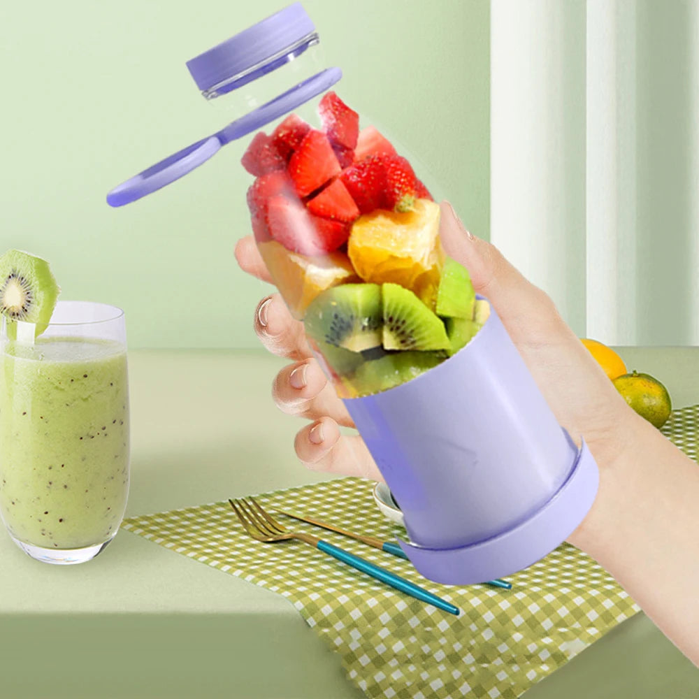 350Ml Portable Electric Fruit Juicer USB Rechargeable Smoothie Blender Machine Mini Fruit Mixer Cup Juicing Cup Kitchen Mixer