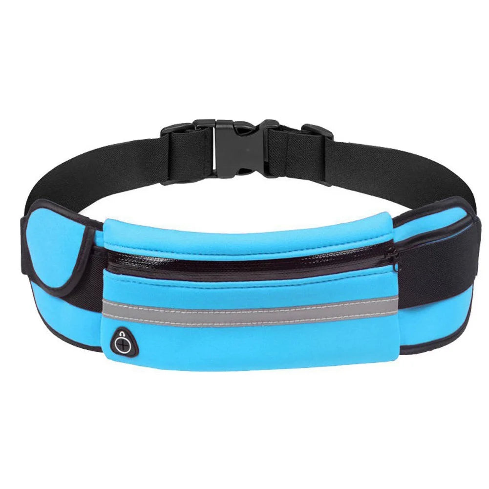 Sport Running Waist Bag for Women Men Waterproof Comfortable Gym Fanny Bag Safty Reflective Tape Cycling Phone Case Running Belt