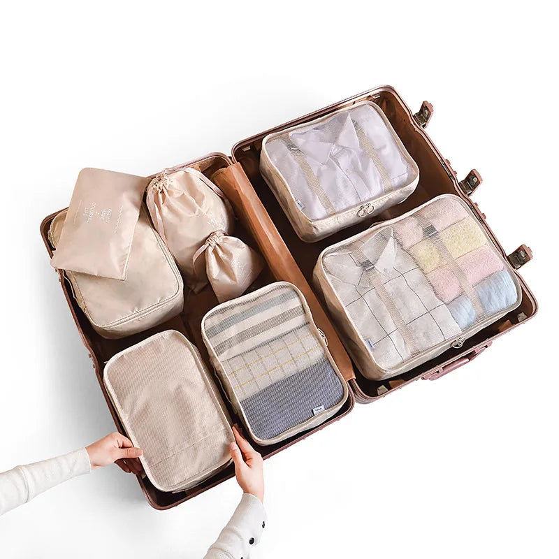 8/6Pcs Set Travel Organizer Storage Bags Suitcase Packing Set Storage Cases Portable Luggage Organizer Clothes Shoe Tidy Pouch