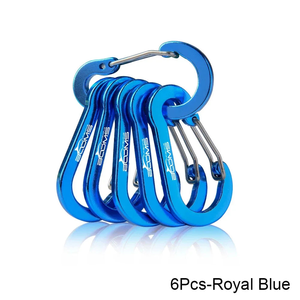 6PCS/12PCS Carabiner Clip Set Tourist Small Hooks Outdoor Fishing Camping Cycling Hiking Multi Tool Keychain Buckle Karabiners