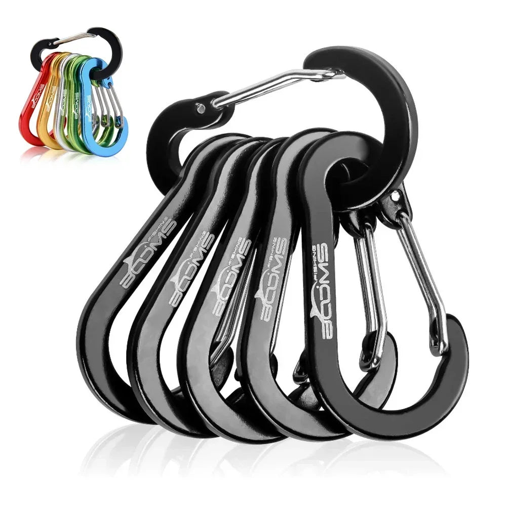 6PCS/12PCS Carabiner Clip Set Tourist Small Hooks Outdoor Fishing Camping Cycling Hiking Multi Tool Keychain Buckle Karabiners