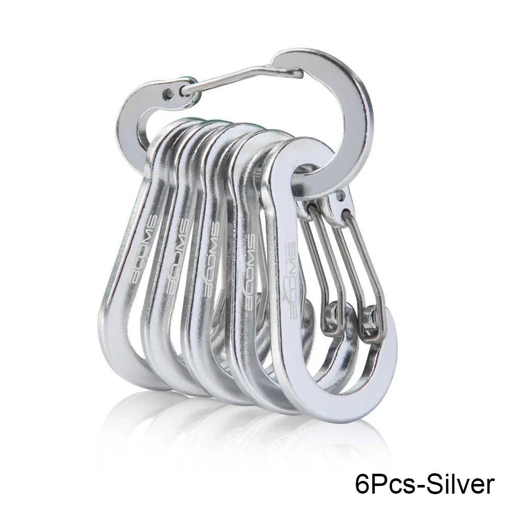 6PCS/12PCS Carabiner Clip Set Tourist Small Hooks Outdoor Fishing Camping Cycling Hiking Multi Tool Keychain Buckle Karabiners