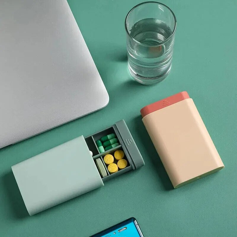 1 Pcs 6 Grids Rectangle Medicine Box Pill Box Vitamins Container Travel Pills Case Storage Capsules Tablets Fish Oils Plastic Bo