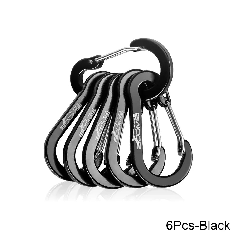 6PCS/12PCS Carabiner Clip Set Tourist Small Hooks Outdoor Fishing Camping Cycling Hiking Multi Tool Keychain Buckle Karabiners