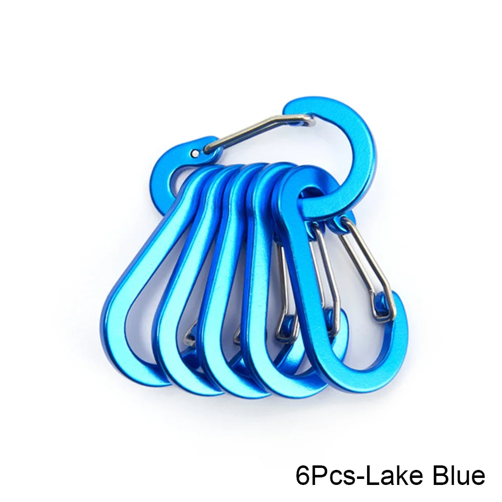 6PCS/12PCS Carabiner Clip Set Tourist Small Hooks Outdoor Fishing Camping Cycling Hiking Multi Tool Keychain Buckle Karabiners