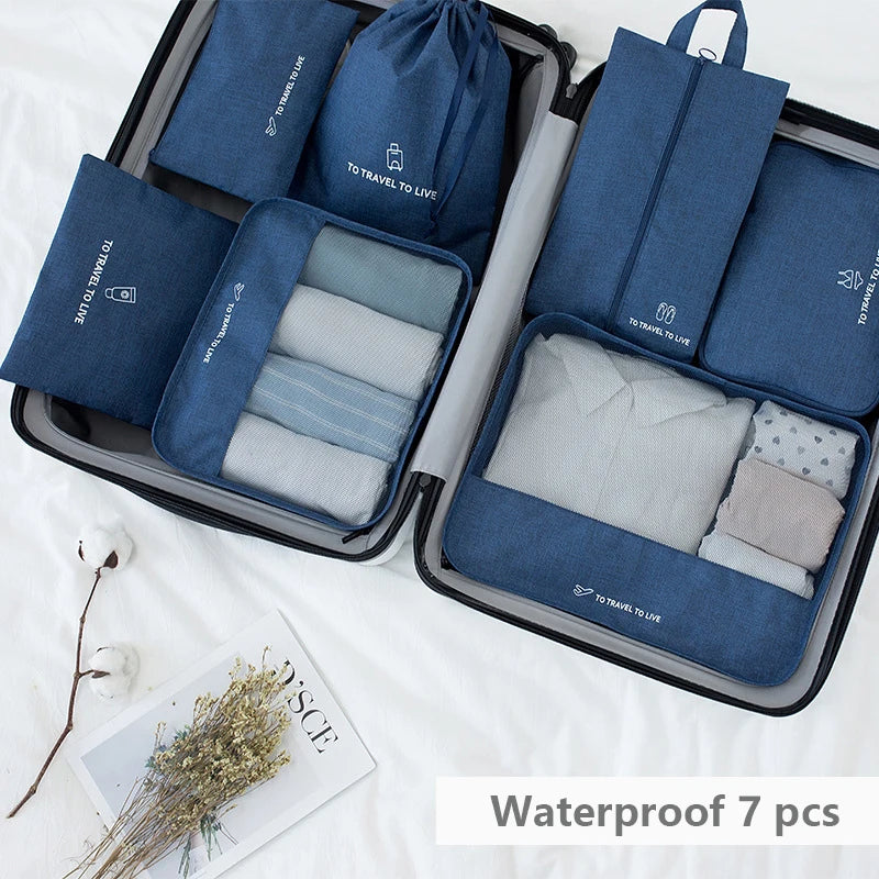8/6Pcs Set Travel Organizer Storage Bags Suitcase Packing Set Storage Cases Portable Luggage Organizer Clothes Shoe Tidy Pouch