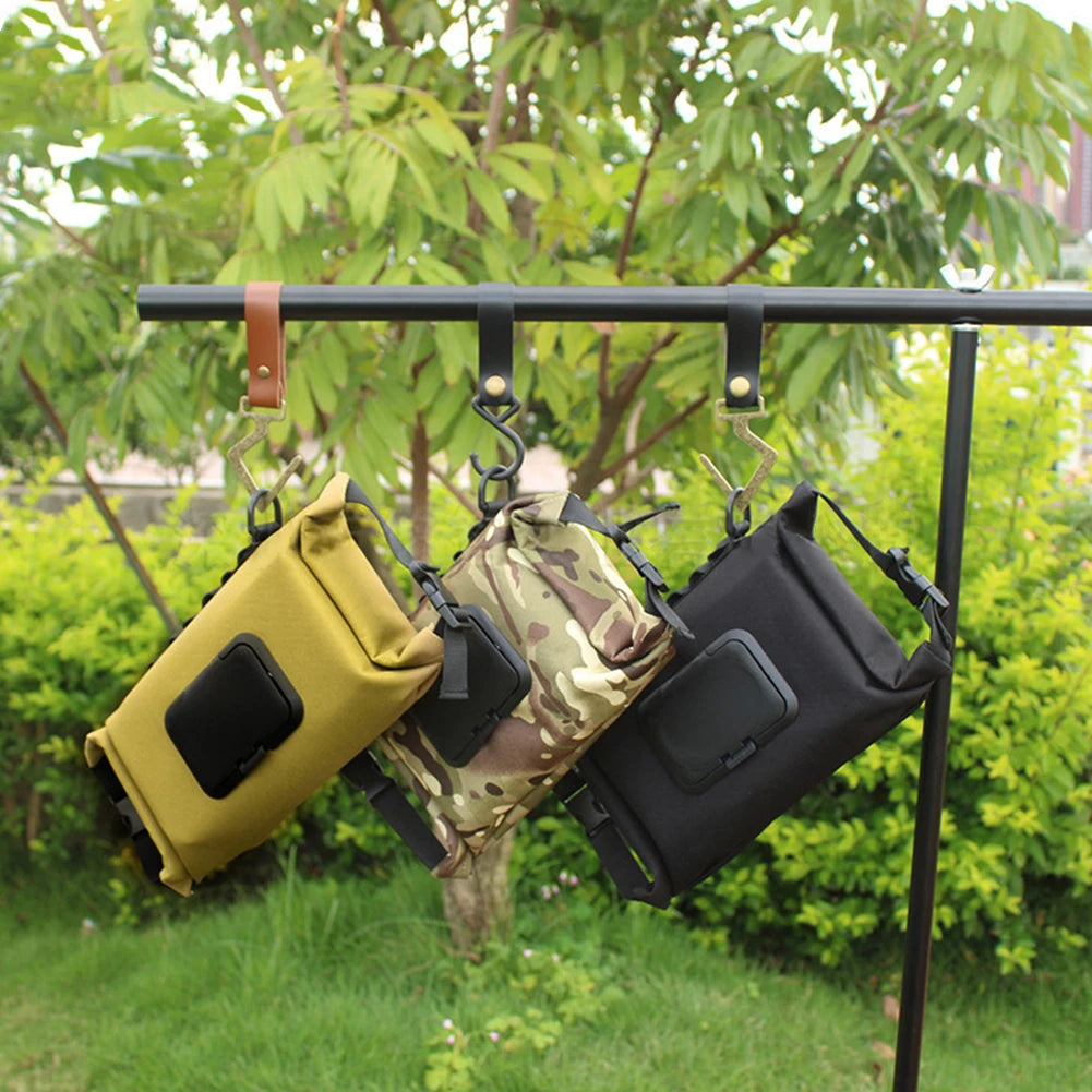 Camping Wet Tissue Box Paper Canvas Dispenser Box Water Resistant Hanging Portable Tissue Bag for Outdoor Hiking Storage Case
