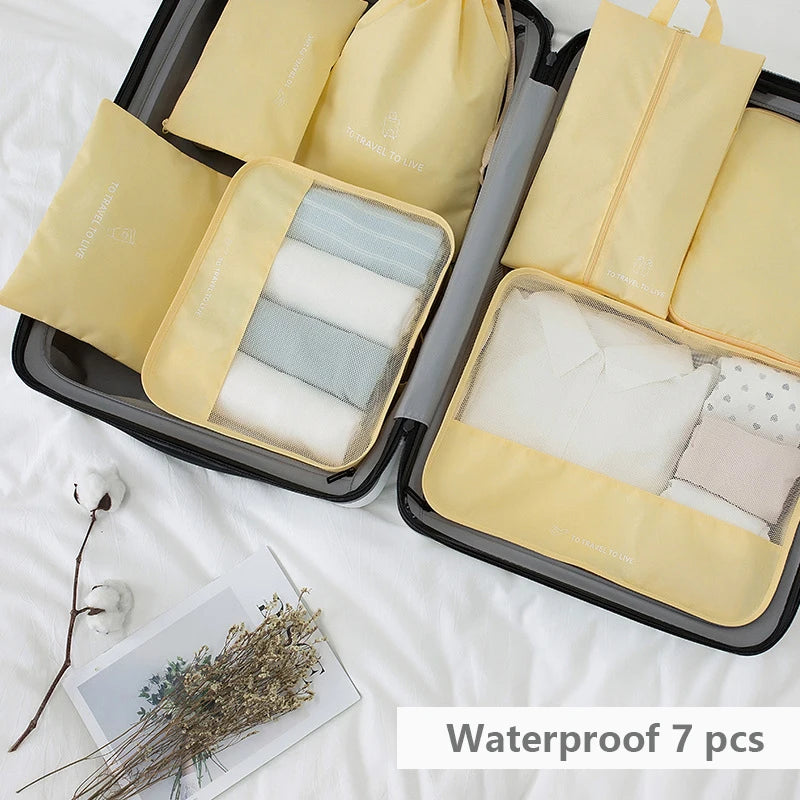 8/6Pcs Set Travel Organizer Storage Bags Suitcase Packing Set Storage Cases Portable Luggage Organizer Clothes Shoe Tidy Pouch