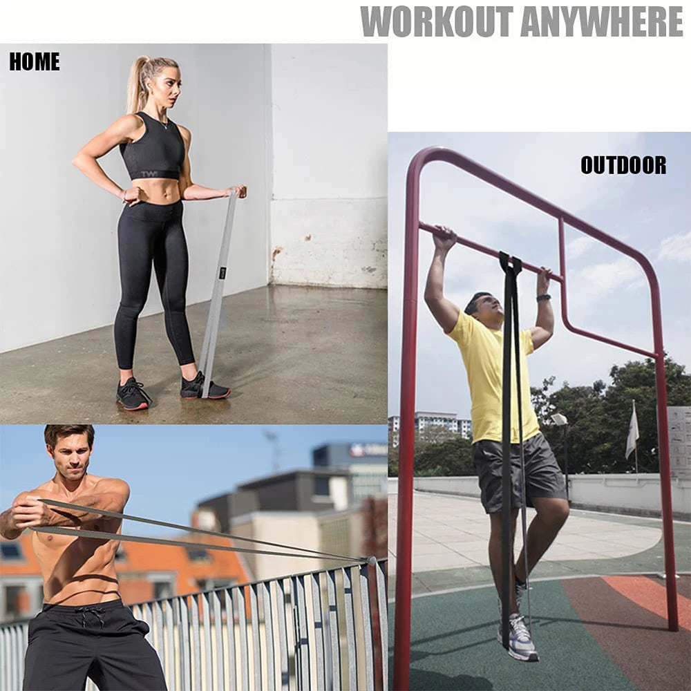 Long Resistance Loop Band Set Unisex Fitness Yoga Elastic Bands Hip Circle Thigh Squat Band Workout Gym Equipment for Home