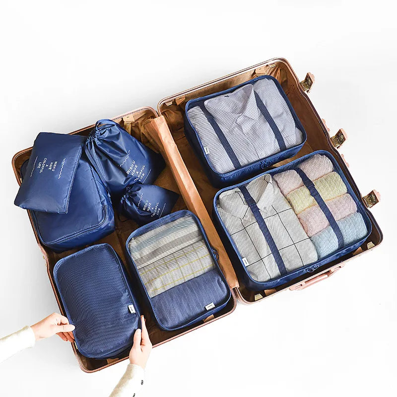 8/6Pcs Set Travel Organizer Storage Bags Suitcase Packing Set Storage Cases Portable Luggage Organizer Clothes Shoe Tidy Pouch