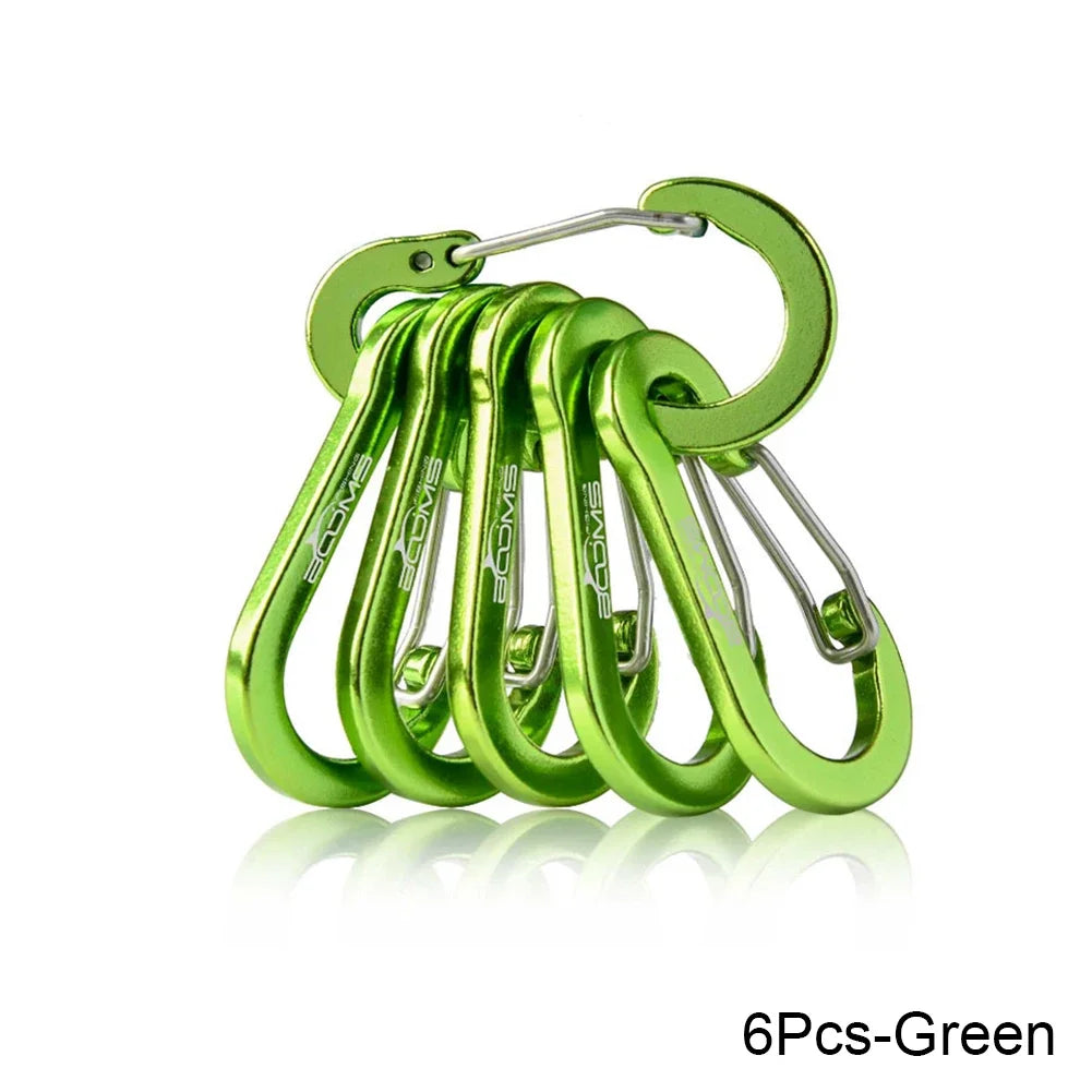 6PCS/12PCS Carabiner Clip Set Tourist Small Hooks Outdoor Fishing Camping Cycling Hiking Multi Tool Keychain Buckle Karabiners