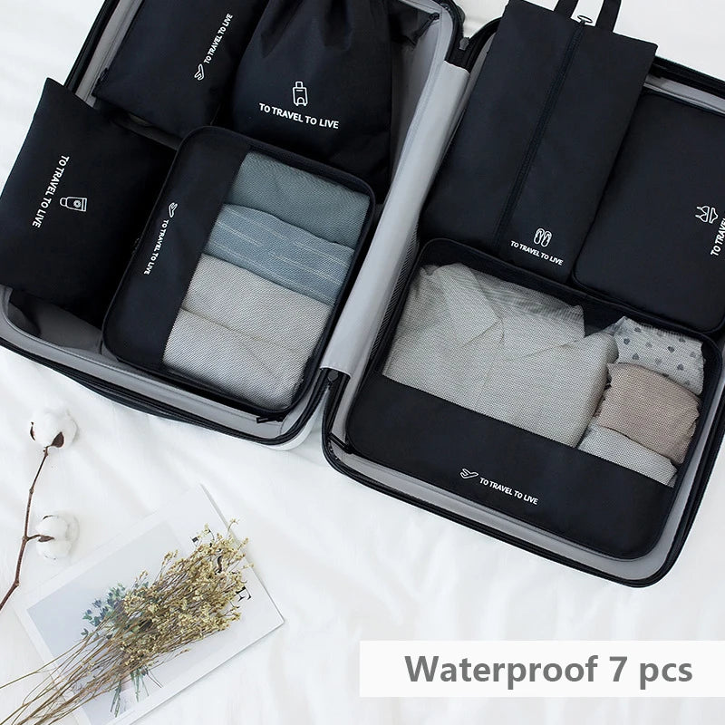 8/6Pcs Set Travel Organizer Storage Bags Suitcase Packing Set Storage Cases Portable Luggage Organizer Clothes Shoe Tidy Pouch