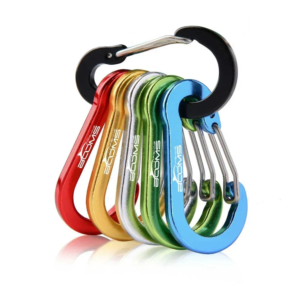 6PCS/12PCS Carabiner Clip Set Tourist Small Hooks Outdoor Fishing Camping Cycling Hiking Multi Tool Keychain Buckle Karabiners