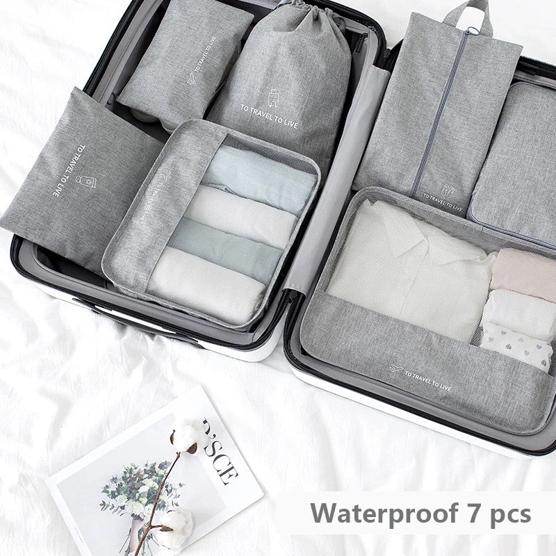 8/6Pcs Set Travel Organizer Storage Bags Suitcase Packing Set Storage Cases Portable Luggage Organizer Clothes Shoe Tidy Pouch