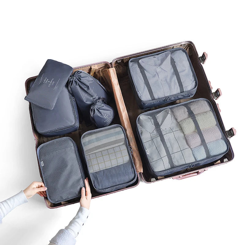 8/6Pcs Set Travel Organizer Storage Bags Suitcase Packing Set Storage Cases Portable Luggage Organizer Clothes Shoe Tidy Pouch