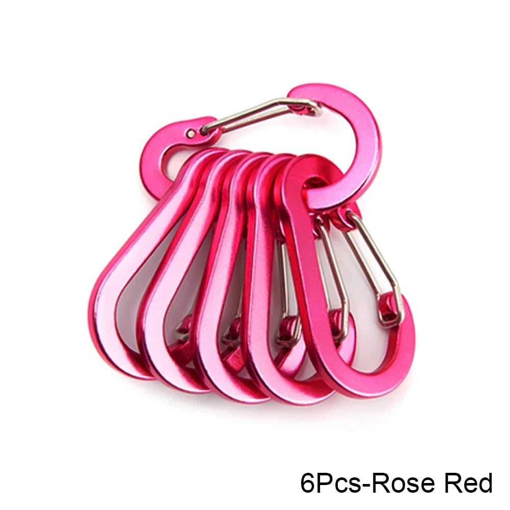 6PCS/12PCS Carabiner Clip Set Tourist Small Hooks Outdoor Fishing Camping Cycling Hiking Multi Tool Keychain Buckle Karabiners