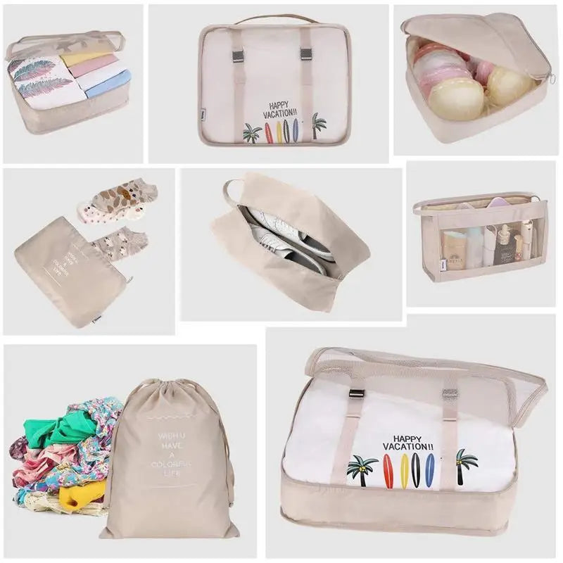 8/6Pcs Set Travel Organizer Storage Bags Suitcase Packing Set Storage Cases Portable Luggage Organizer Clothes Shoe Tidy Pouch