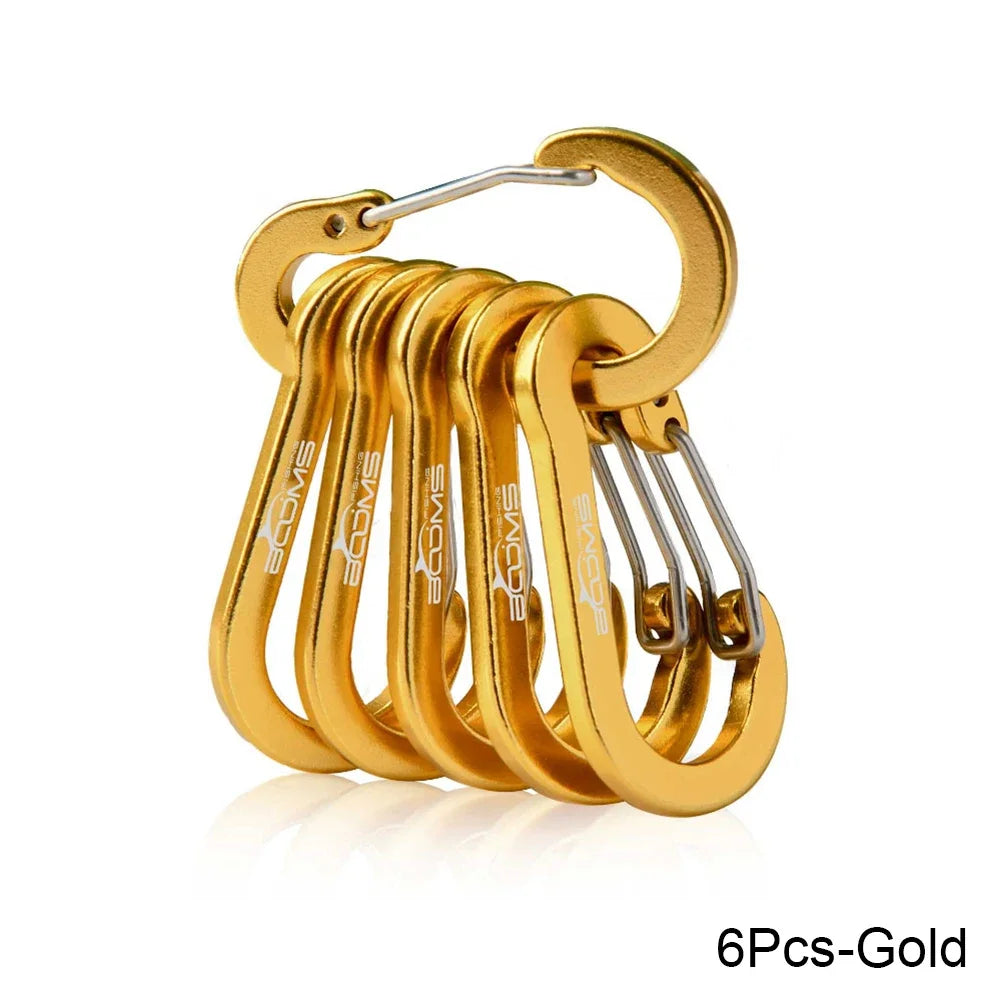 6PCS/12PCS Carabiner Clip Set Tourist Small Hooks Outdoor Fishing Camping Cycling Hiking Multi Tool Keychain Buckle Karabiners