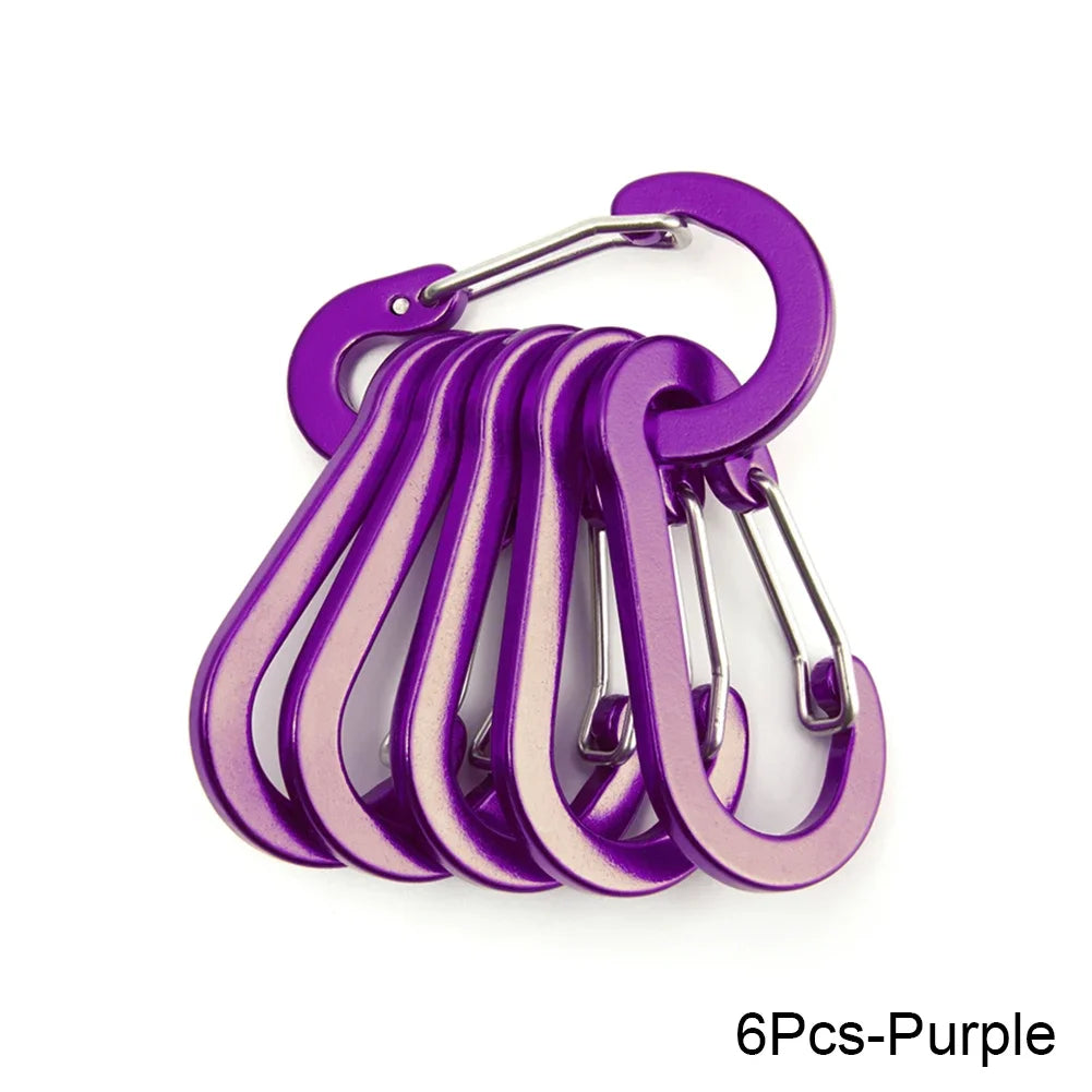 6PCS/12PCS Carabiner Clip Set Tourist Small Hooks Outdoor Fishing Camping Cycling Hiking Multi Tool Keychain Buckle Karabiners