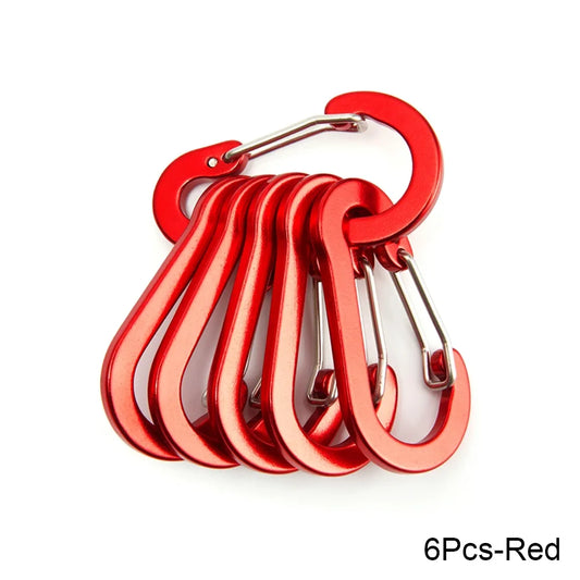 6PCS/12PCS Carabiner Clip Set Tourist Small Hooks Outdoor Fishing Camping Cycling Hiking Multi Tool Keychain Buckle Karabiners