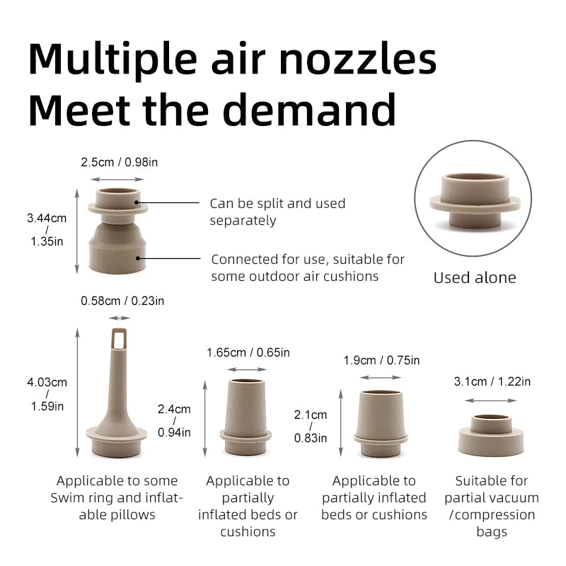 PACOONE Outdoor Inflation Pump Wireless Mini Portable Air Compressor Air Cushion Sleeping Pad Bed Air Pump
