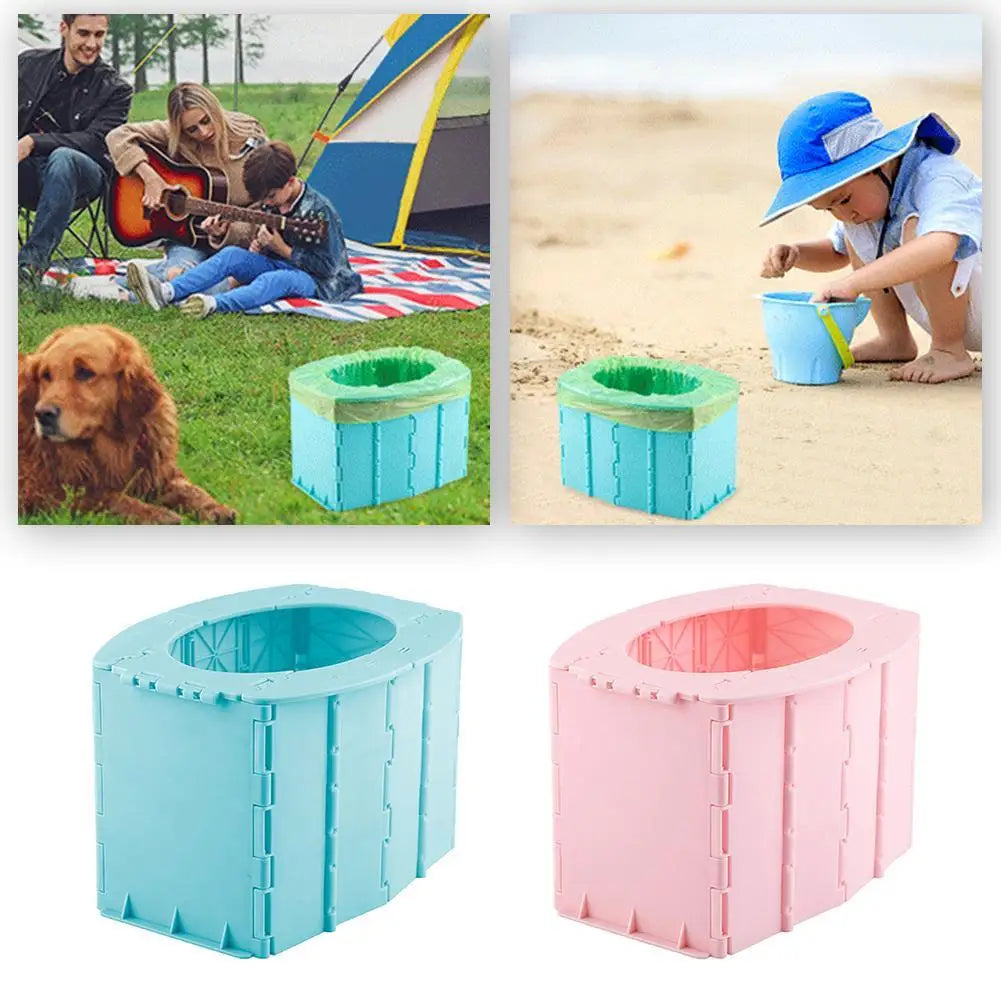 Children'S Adult Portable Travel Folding Toilet Urinal Mobile Seat for Camping Hiking Long-Distance Travel Outdoor Supplies