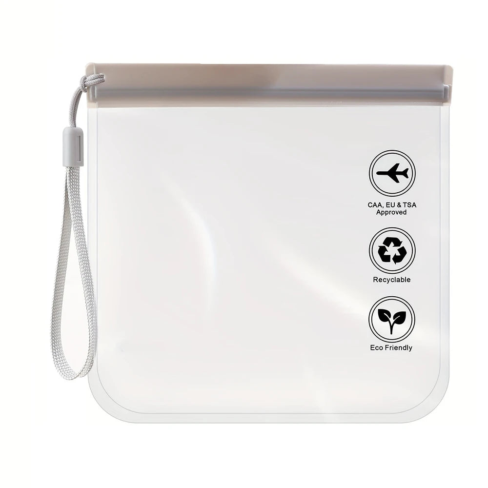 1/4Pcs Transparent Travel Use TSA Approved Cosmetic Bags Waterproof Luggage Make up Liquid Leakproof Resealable EVA Toiletry Bag