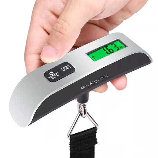 Portable Scale Digital LCD Display 110Lb/50Kg Electronic Luggage Hanging Suitcase Travel Weighs Baggage Bag Weight Balance