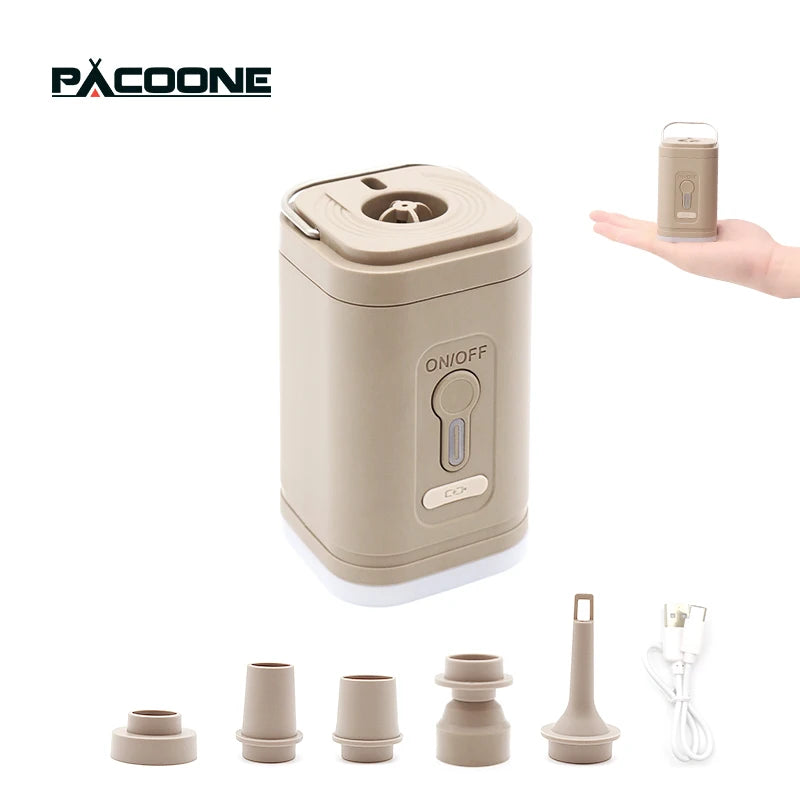 PACOONE Outdoor Inflation Pump Wireless Mini Portable Air Compressor Air Cushion Sleeping Pad Bed Air Pump