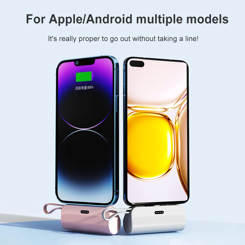 5000Mah Wireless Power Bank Type-C/For Iphone External Battery Pack 2.1A Fast Charging Portable Emergency Battery Backup Charger