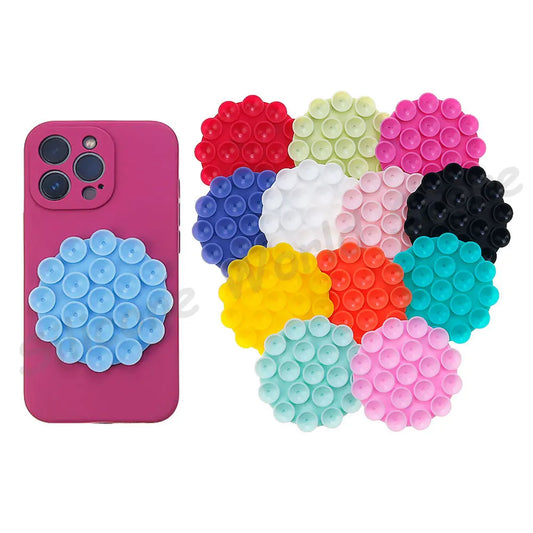Silicone World round Silicone Suction Cup Mobile Phone Fixing Bracket Car Mounted Holder Phone Case Anti-Slip Stand Fixed Pad